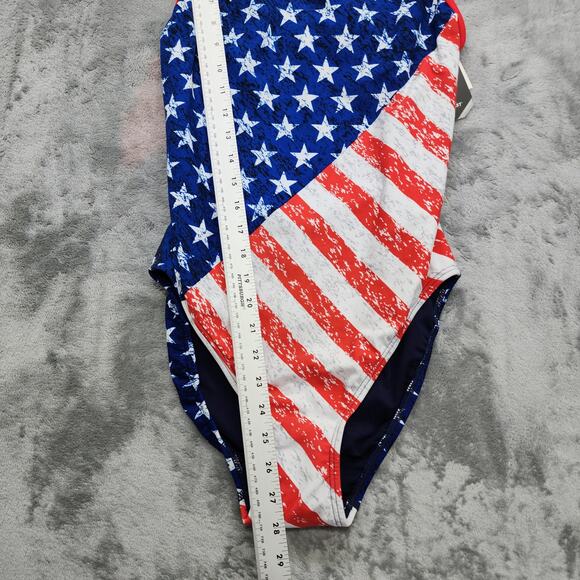 NEW TYR Swimsuit Womens 38 Red White Blue Star Spangled Diamondfit One Piece - Picture 11 of 12